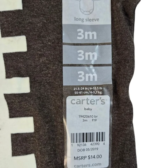 Brown Football-Themed Baby Onesie Sz 3m - Picture 2 of 5
